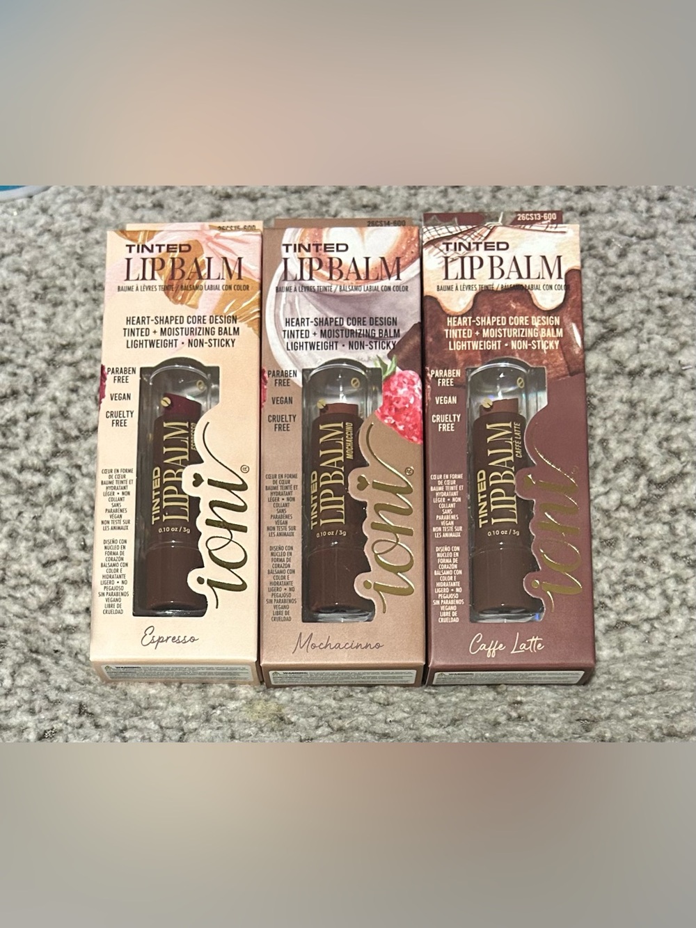 Ioni Tinted Lip Balm - Caffè Latte, Espresso, Mocha (3-Pack)